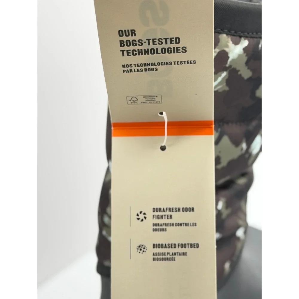 Bogs Snow Shell Zip CT Youth 6 Camo Waterproof Insulated Winter Boots NEW